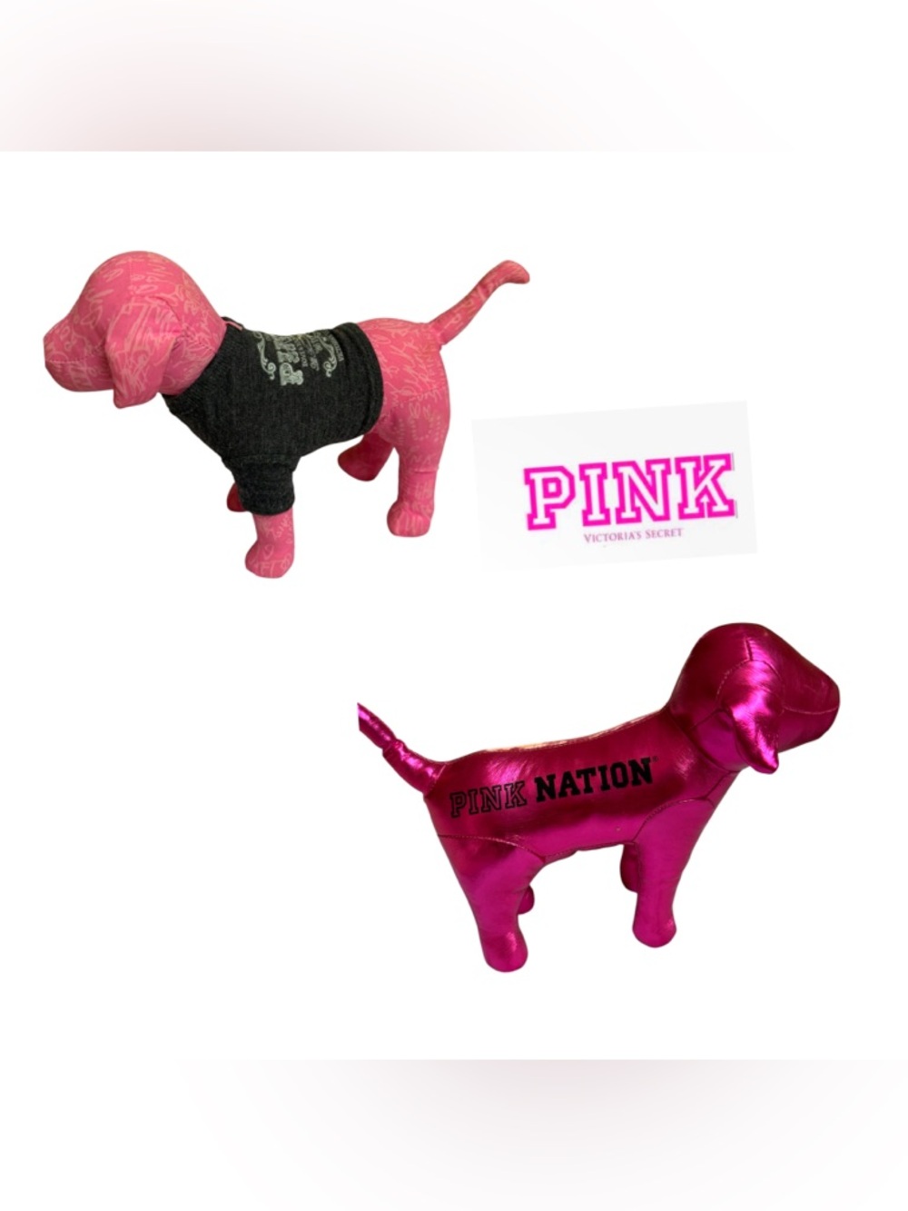 Victoria's Secret PINK Mini DOG Shiny Metallic Pink Nation & DOG 1986 Rock tour